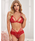 Teasing Touch Bra Set Red