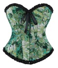 Forest Green Print Corset