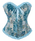 Blue Floral Print Corset Top