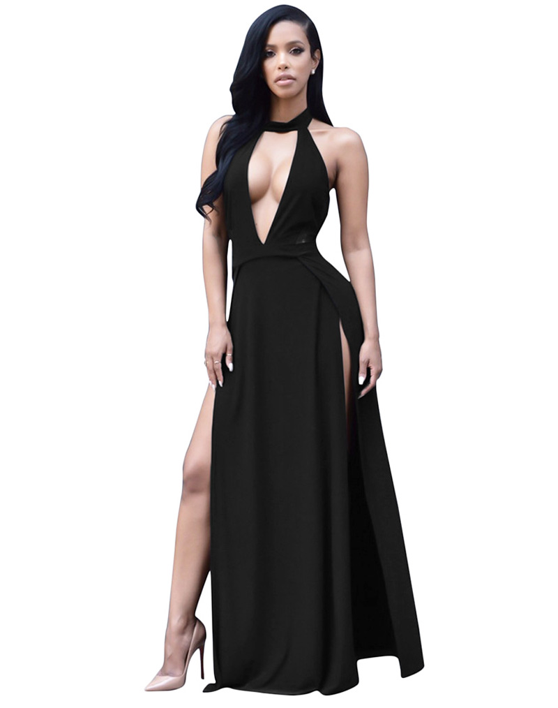 Sexy Halter Deep V Split Gown Wholesale Lingerie Sexy Lingerie China