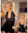Gorgeous Lace And Mesh Babydoll Black