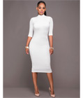 Sheath Knee-Length Club Dress White